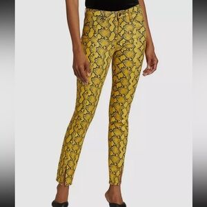 L'agence Jyothi High-Rise Split-Ankle Snake-Print Pants